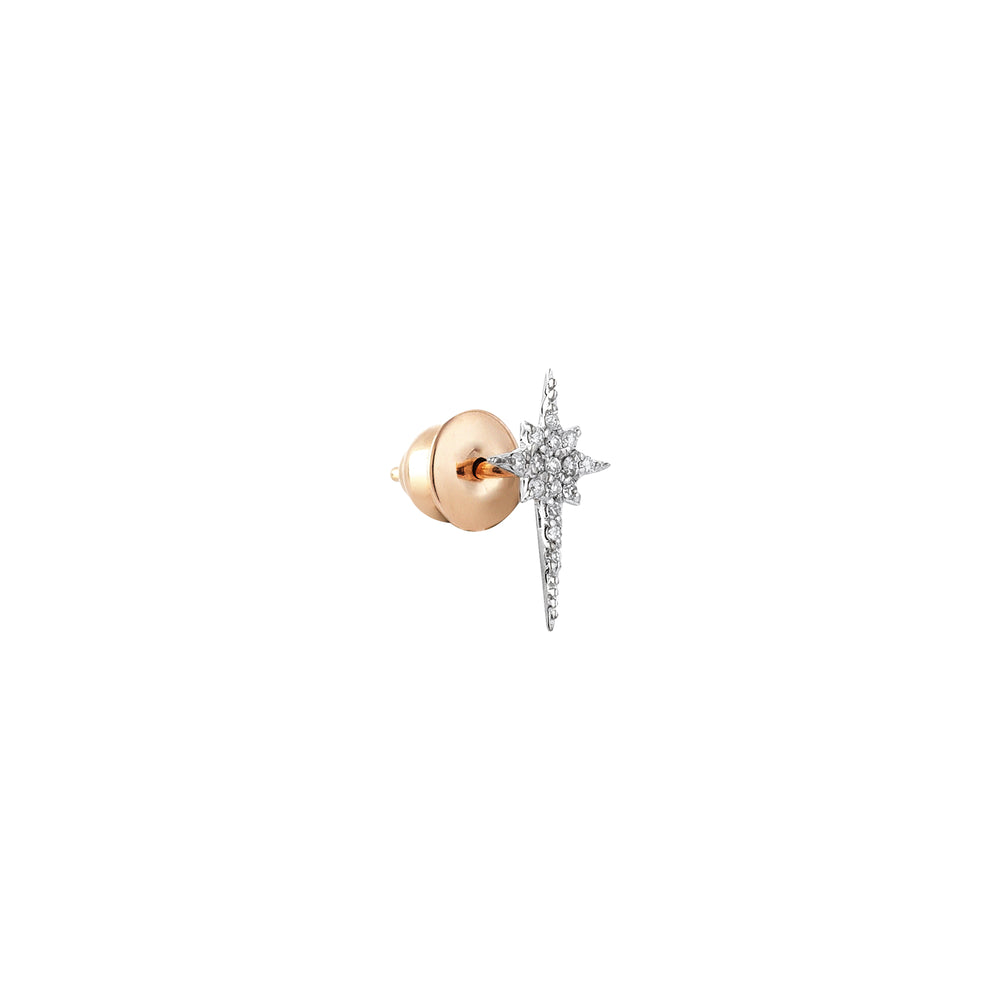 K Star Earring Small Size (Single)- White Diamond