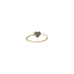 Tiny Folded Heart Ring - Champagne Diamond
