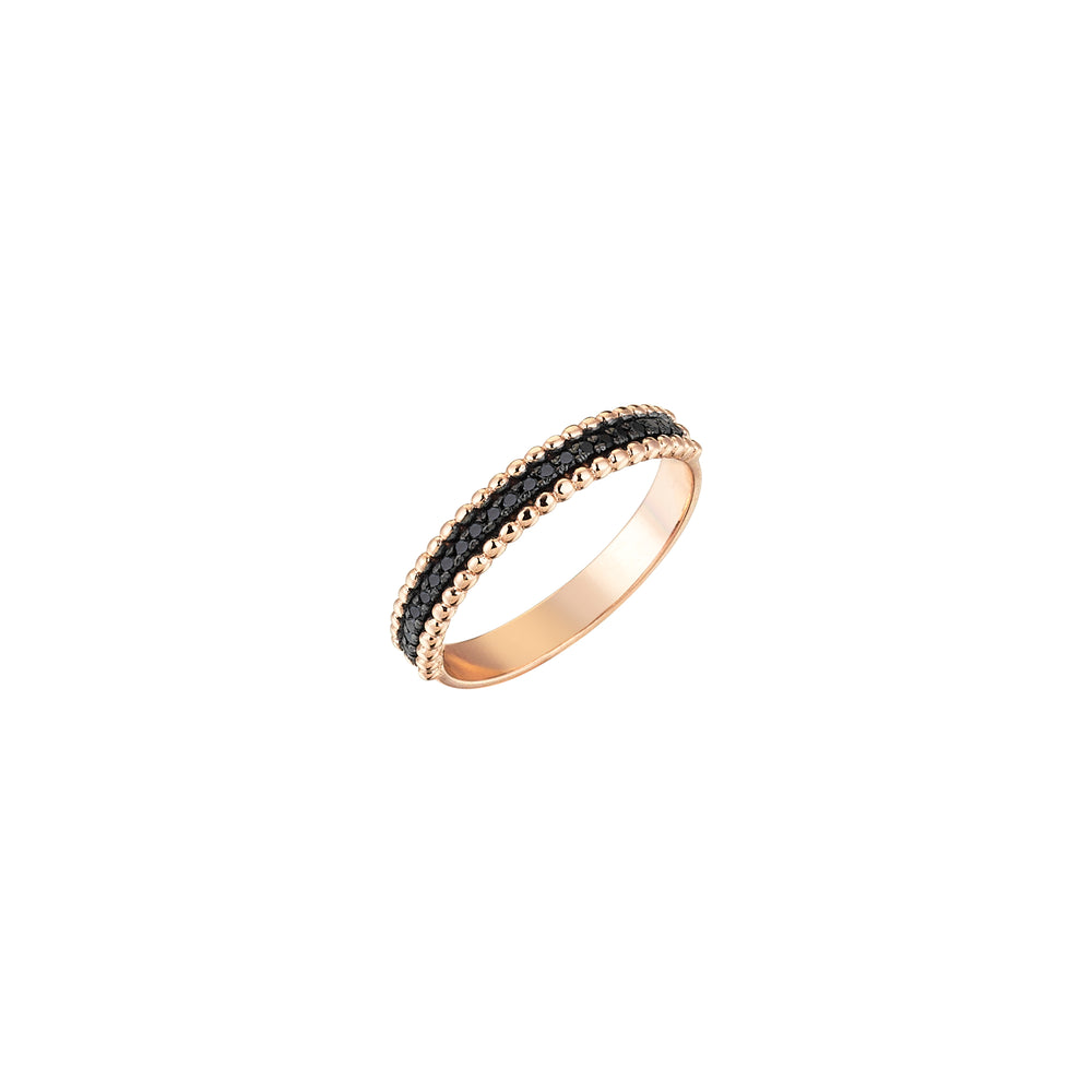 One Row Half Eternity Band - Black Diamond