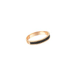 One Row Half Eternity Band - Black Diamond