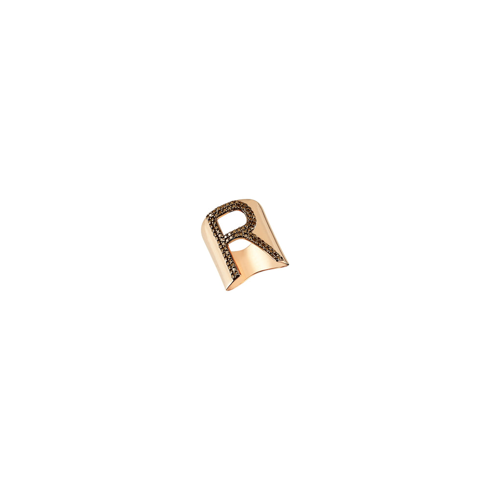 R Ring - Champagne Diamond