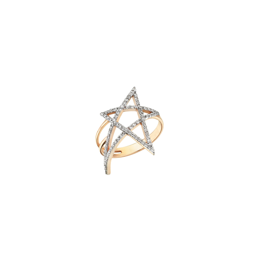 Struck Doodle Star Ring - White Diamond