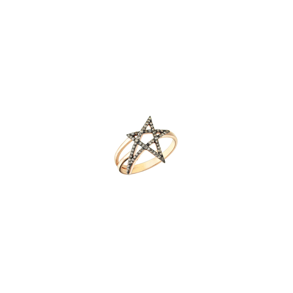 Struck Doodle Star Pinky Ring - Champagne Diamond