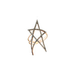 Struck Doodle Star Ring XL Size - Champagne Diamond