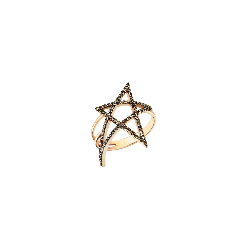 Struck Doodle Star Ring - Champagne Diamond