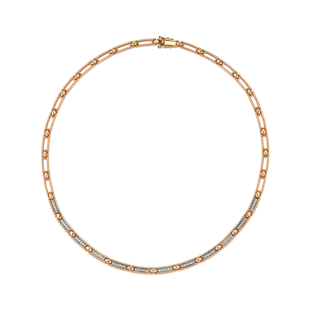 Beads Single Row Choker - White Diamond