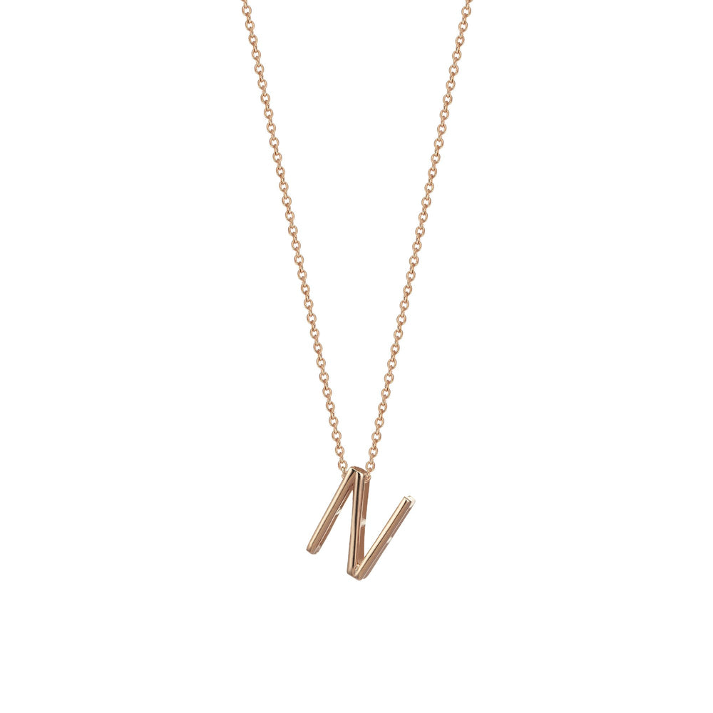 Letter Cubic Big Size Necklace - Gold