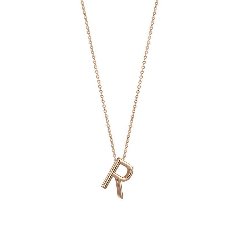 Letter Cubic Big Size Necklace - Gold