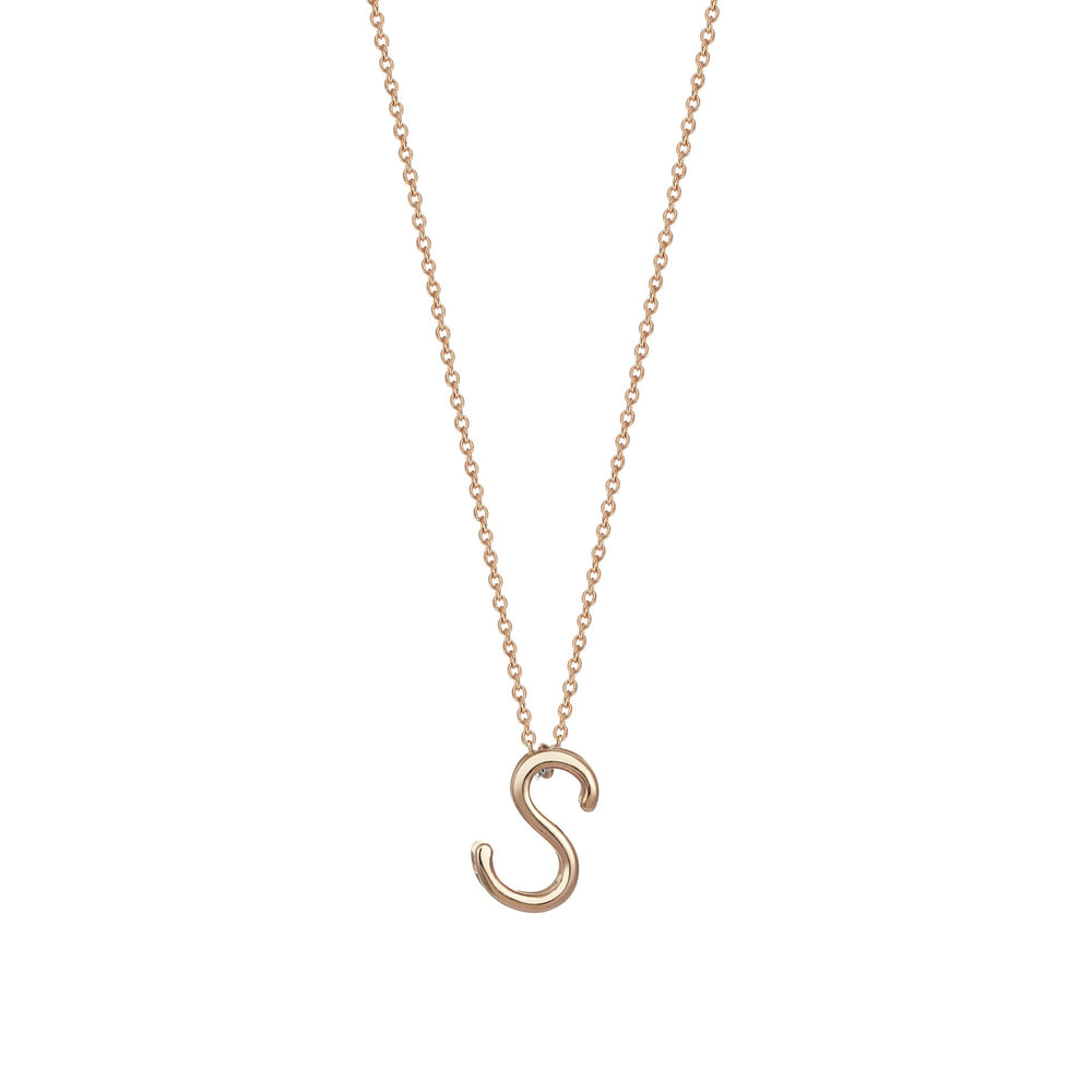 Letter Cubic Big Size Necklace - Gold