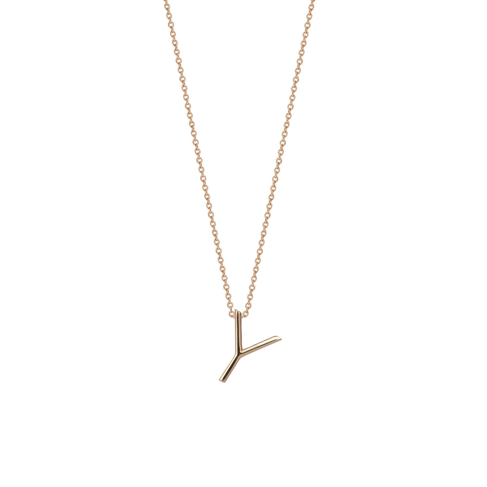 Letter Cubic Big Size Necklace - Gold