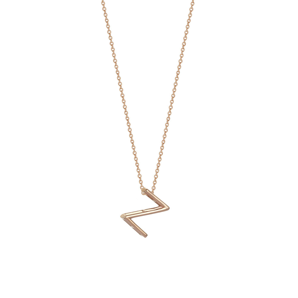 Letter Cubic Big Size Necklace - Gold