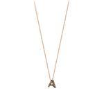 Letters Cubic Small Size Necklace - Champagne Diamond