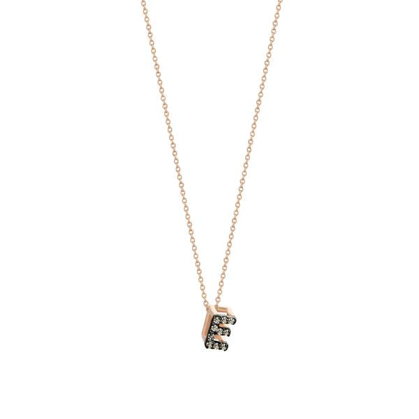 Letters Cubic Small Size Necklace - Champagne Diamond