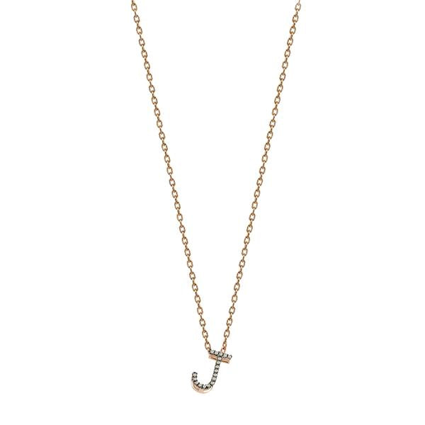 Letters Cubic Small Size Necklace - Champagne Diamond