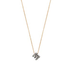 Letters Cubic Small Size Necklace - Champagne Diamond