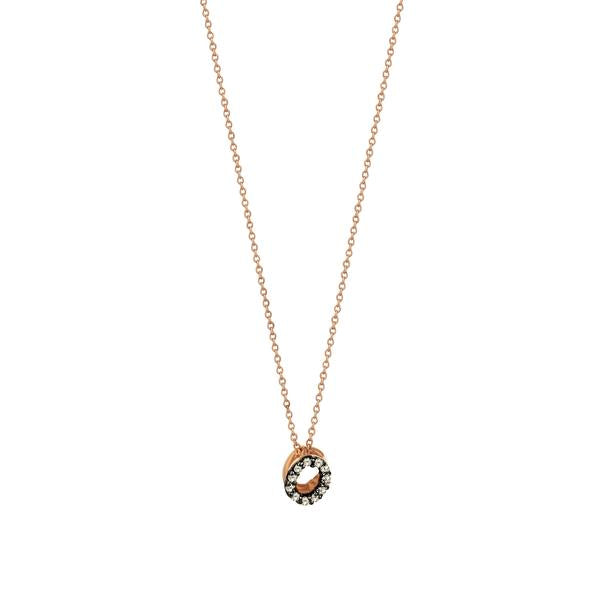 Letters Cubic Small Size Necklace - Champagne Diamond