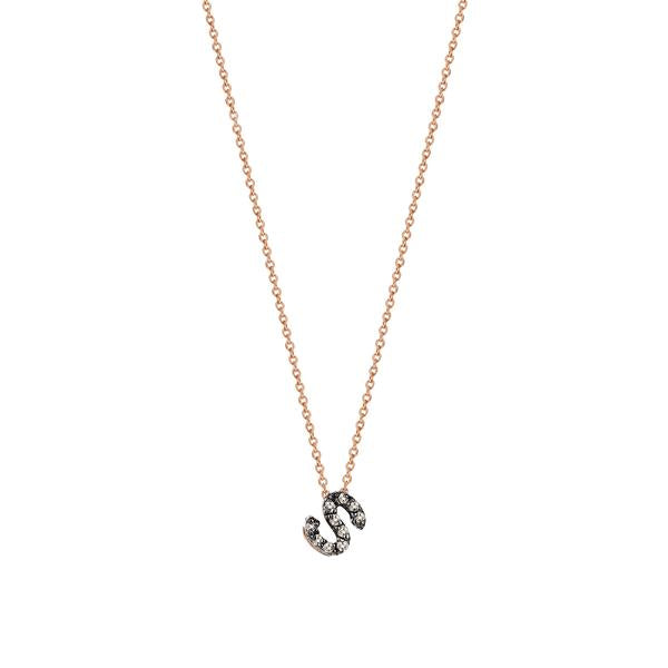 Letters Cubic Small Size Necklace - Champagne Diamond