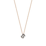 Letters Cubic Small Size Necklace - Champagne Diamond