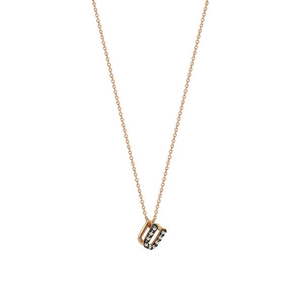 Letters Cubic Small Size Necklace - Champagne Diamond