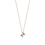 Letters Cubic Small Size Necklace - Champagne Diamond