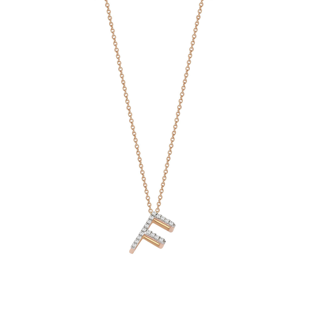 Letter Cubic Big Size Necklace - White Diamond