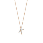 Letter Cubic Big Size Necklace - White Diamond