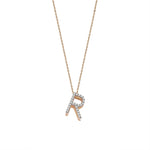 Letter Cubic Big Size Necklace - White Diamond