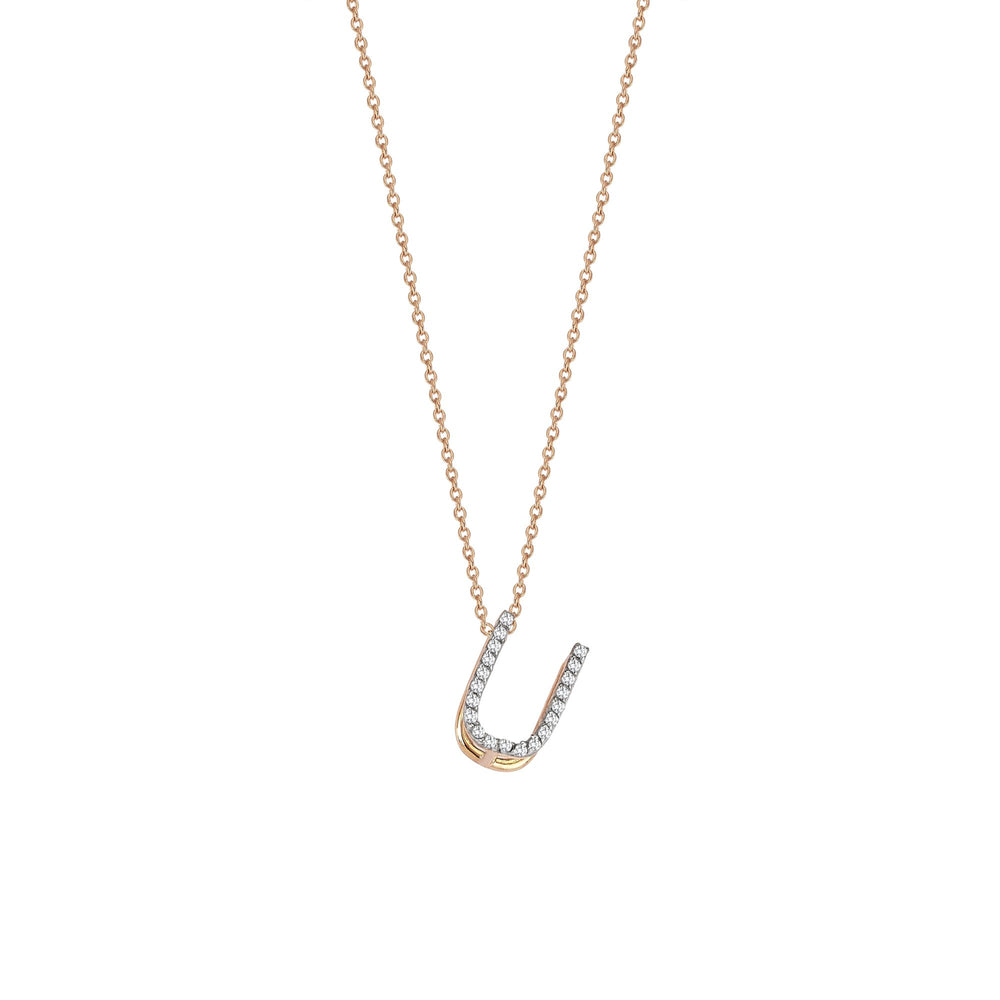 Letter Cubic Big Size Necklace - White Diamond