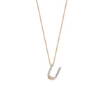 Letter Cubic Big Size Necklace - White Diamond