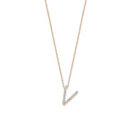 Letter Cubic Big Size Necklace - White Diamond