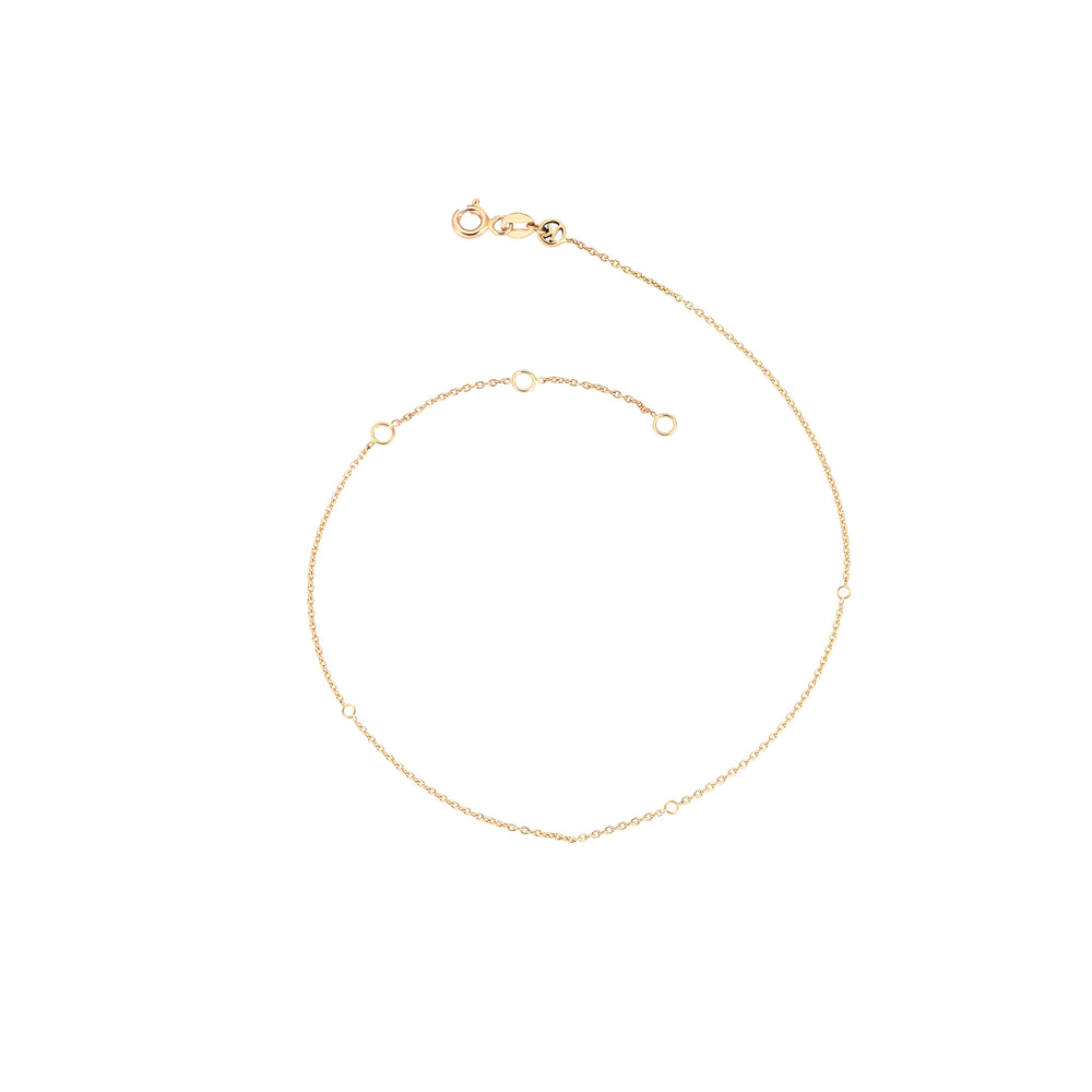 Thin Chain with 3 jump rings - Gold