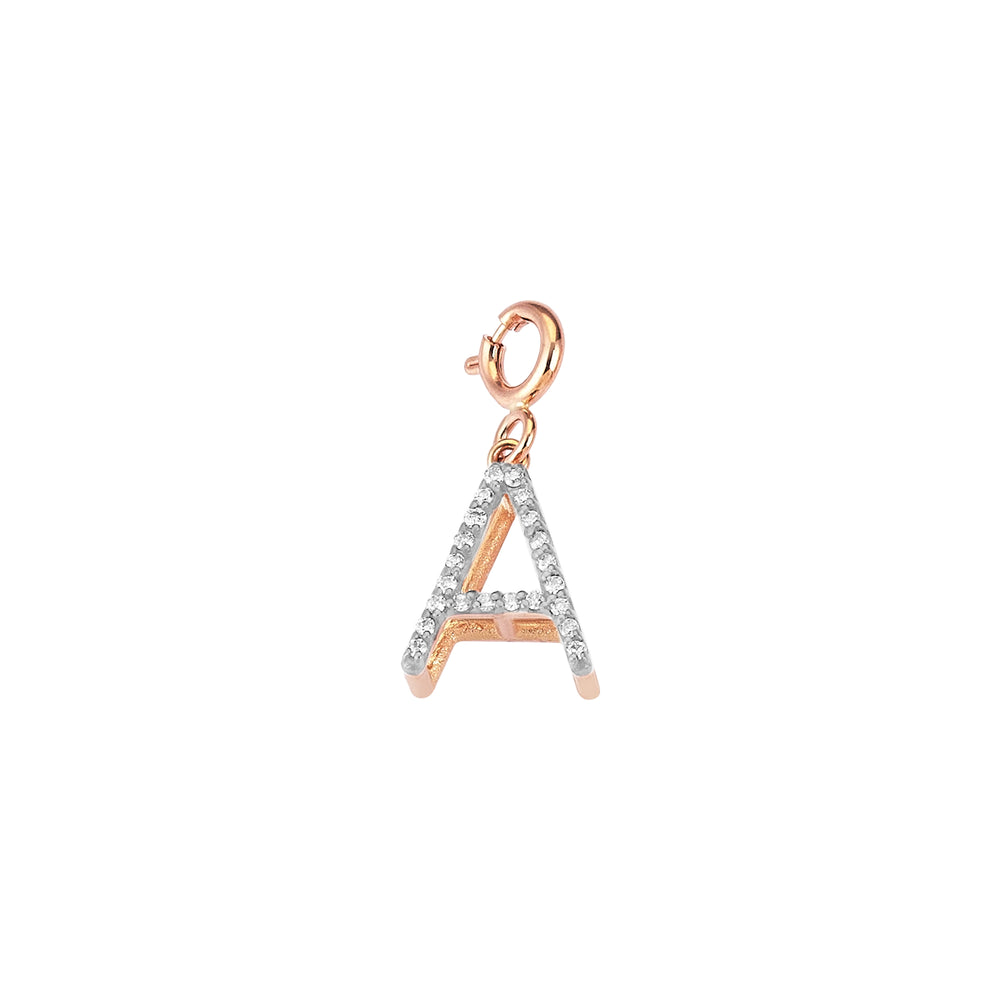 Initials Charm - White Diamond