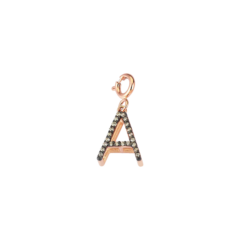 Initials Charm - Champagne Diamond