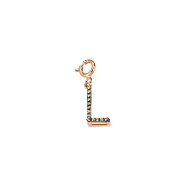 Initials Charm - Champagne Diamond