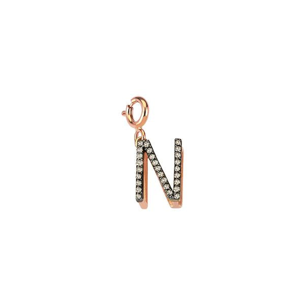 Initials Charm - Champagne Diamond