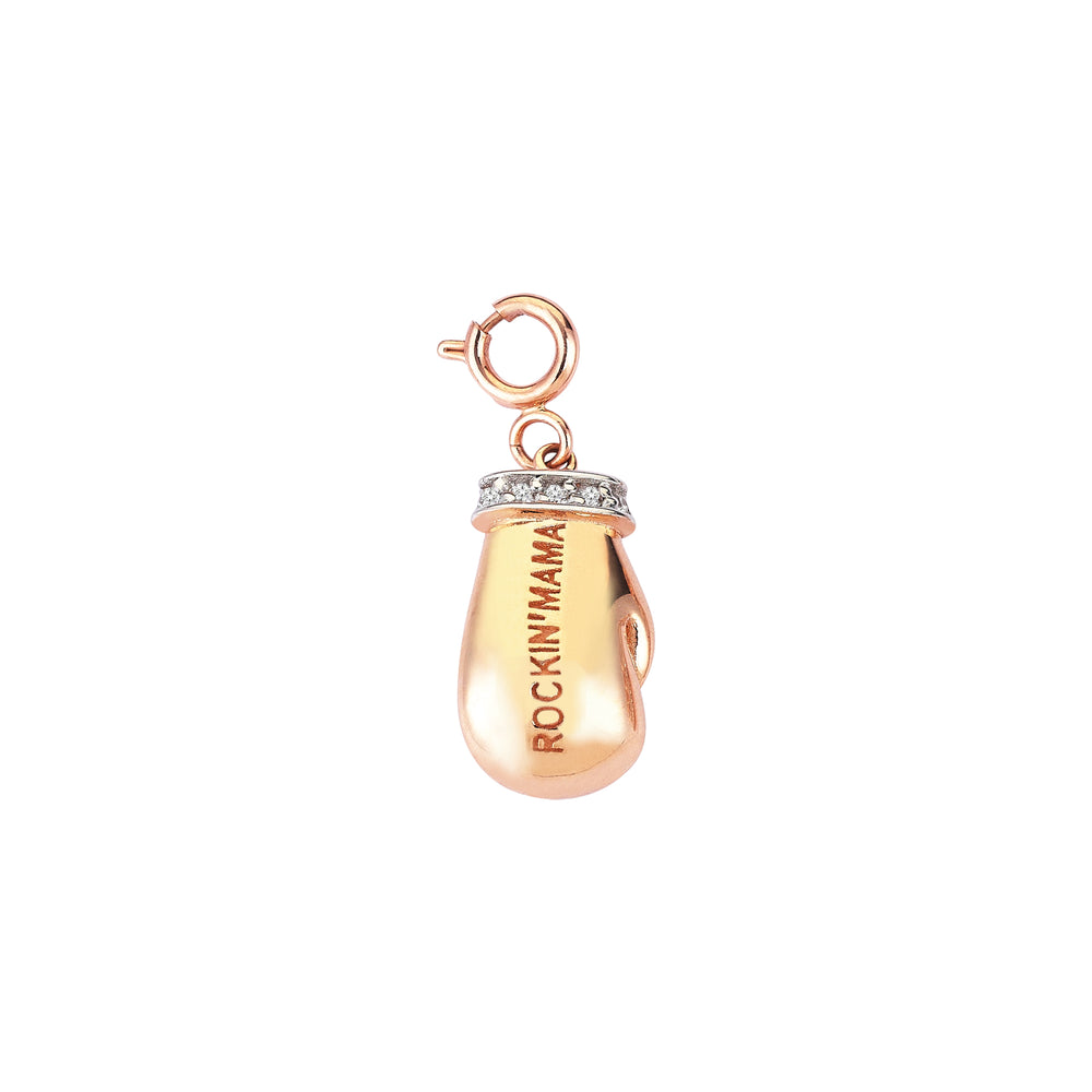 Boxing Glove Charm - White Diamond