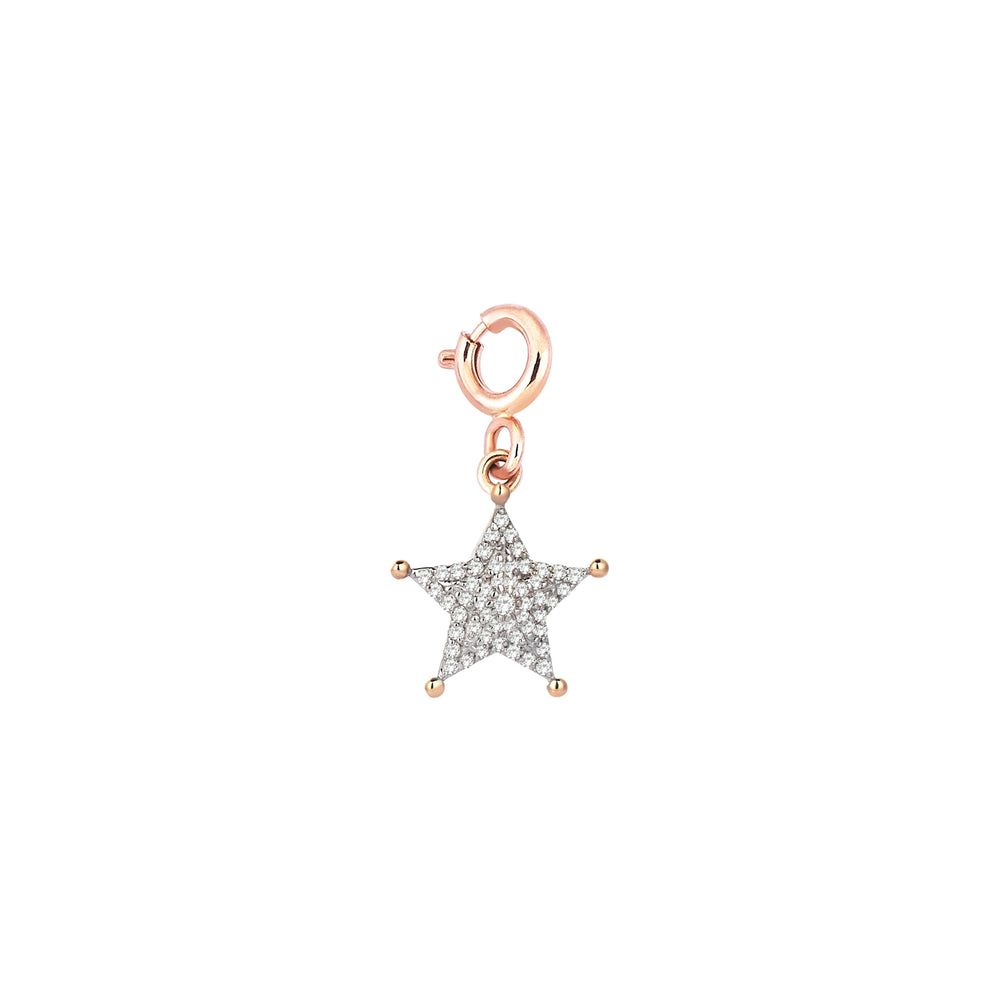 Sheriff Star Charm - White Diamond