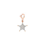 Sheriff Star Charm - White Diamond