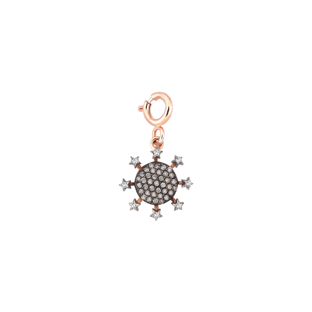 Eclectic Circle Charm - Champagne Diamond