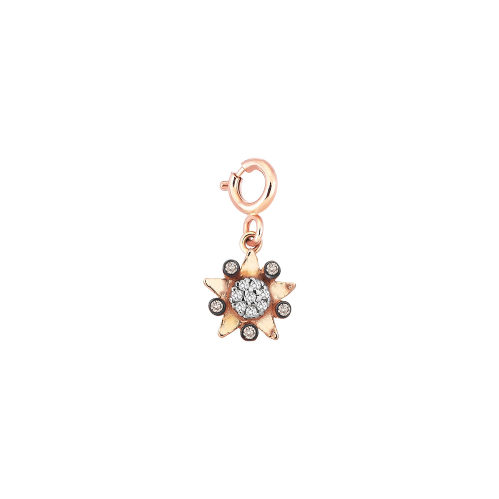 Eclectic Star Circle Charm - Champagne Diamond