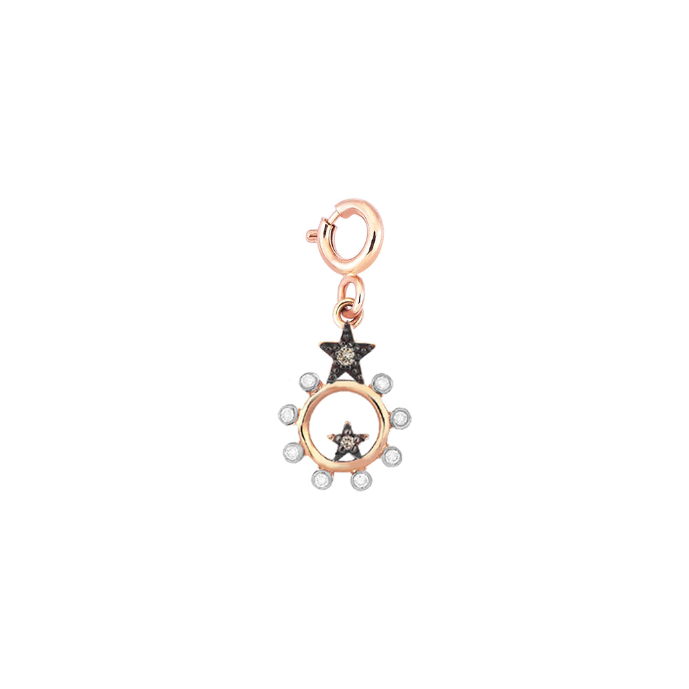 Eclectic Empty Circle Charm - Champagne Diamond