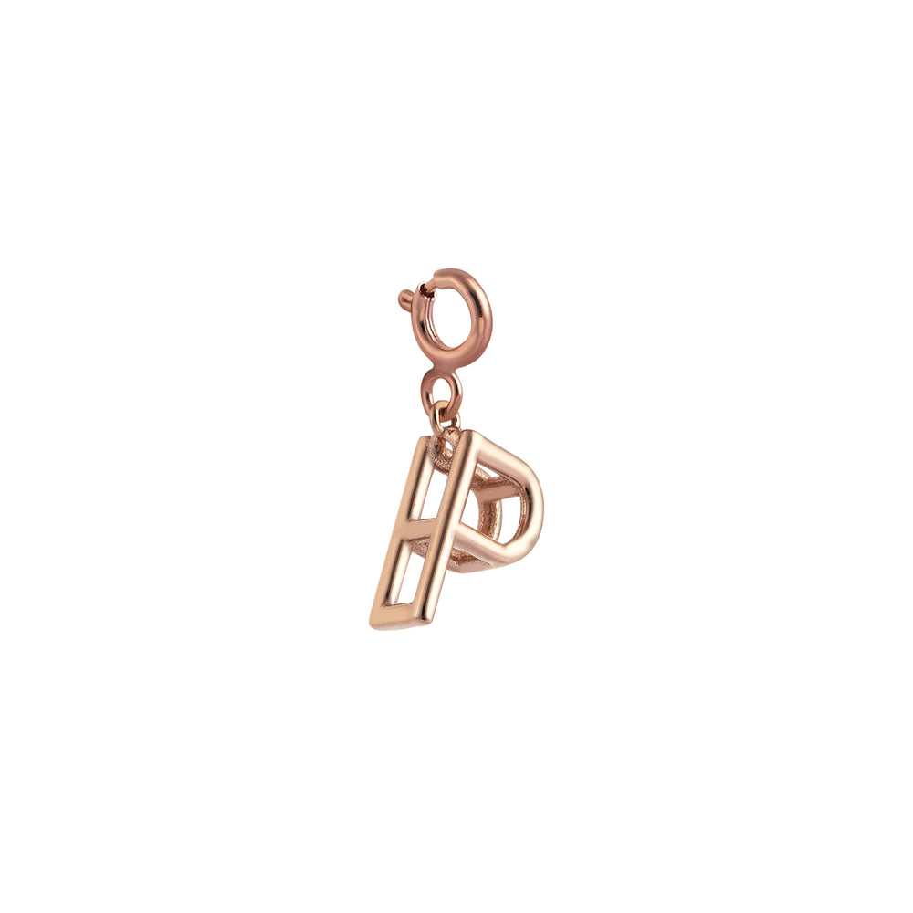 Large Initials Cube Charm - Gold