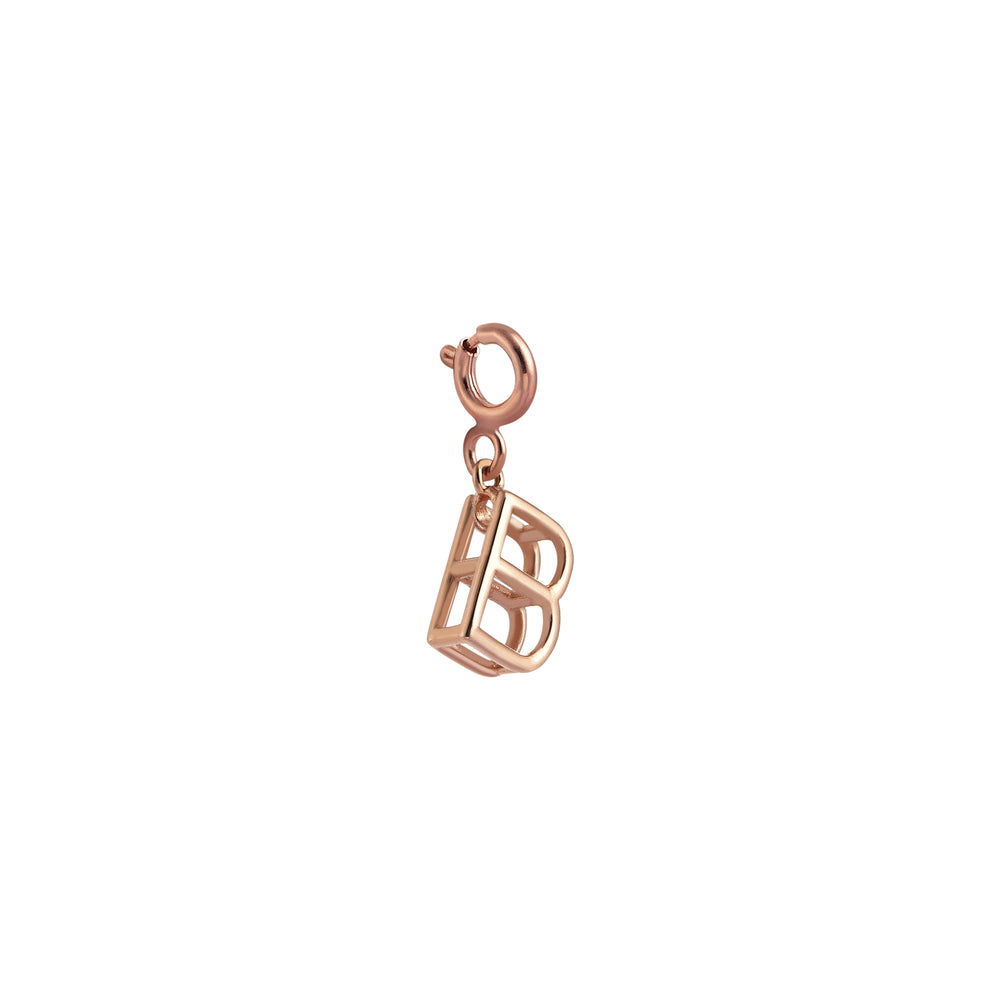 Small Initials Cube Charm - Gold