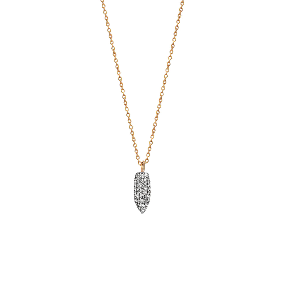 Mini Pave Arrowhead Necklace - White Diamond