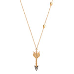 Triplet Arrow Necklace - Champagne Diamond