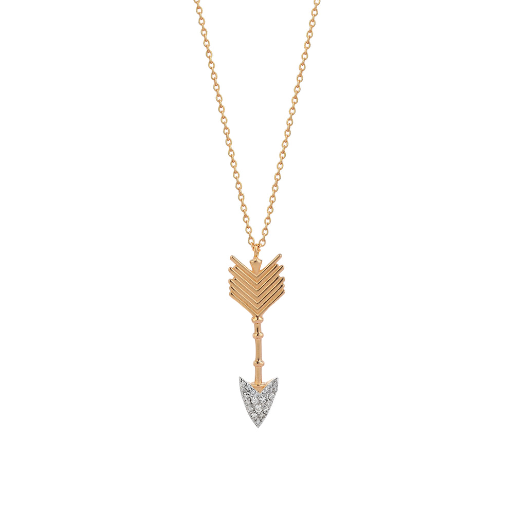 Large Arrow Necklace - White Diamond