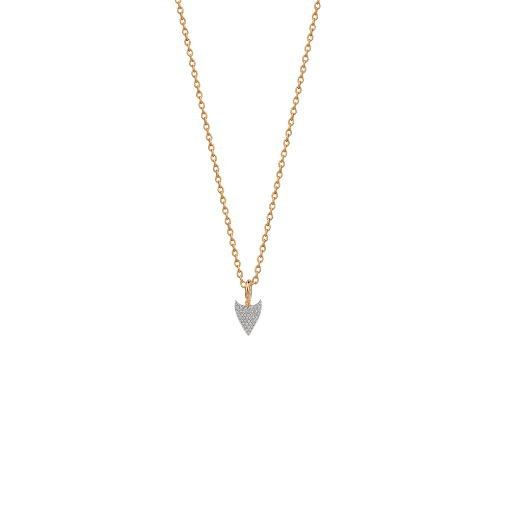 Mini Pave Arrowtip Necklace - White Diamond