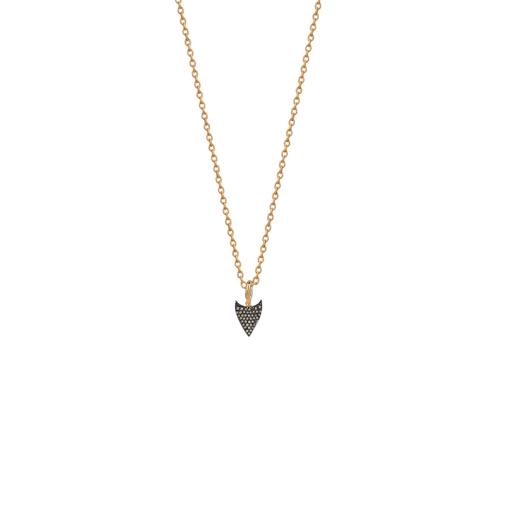 Mini Pave Arrowtip Necklace - Champagne Diamond