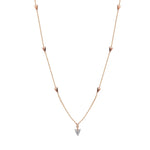 Mini Arrow Chain Necklace - White Diamond