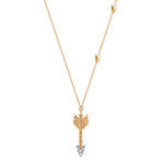 Triplet Arrow Necklace - White Diamond